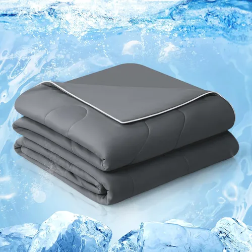 EASELAND Edredón refrescante individual, tela de tacto frío que absorbe el calor corporal, diseño fresco de doble cara, manta refrescante suave y