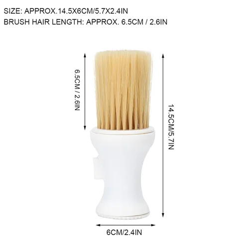 Miniatura 8 de Cepillo de corte de pelo para el cuello, cepillo suave para el cuello de peluquero con almacenamiento de polvo, cepillo de barrido de cabello
