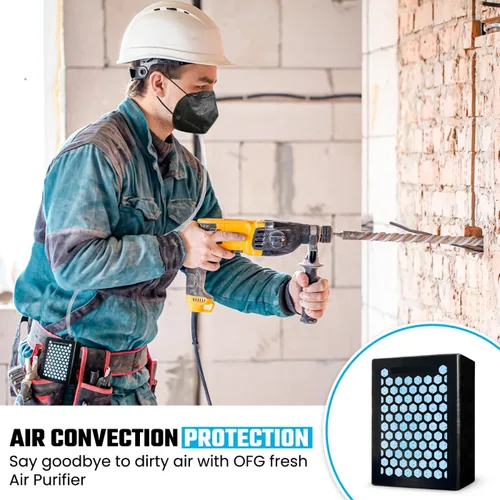 Miniatura 5 de Sistema de aire fresco OFG, respirador reutilizable que proporciona aire filtrado a cualquier máscara, ideal para trabajo con polvo, pintura