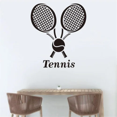 Miniatura 4 de Adhesivo de pared para jugador de tenis, diseño moderno de silueta deportiva para adolescentes, atletas o fanáticos, decoración única de PVC