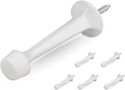 Miniatura 13 de HOMOTEK Paquete de 20 topes de puerta rígidos sólidos resistentes con punta de goma suave, tope de puerta fundido de zinc para proteger la pared