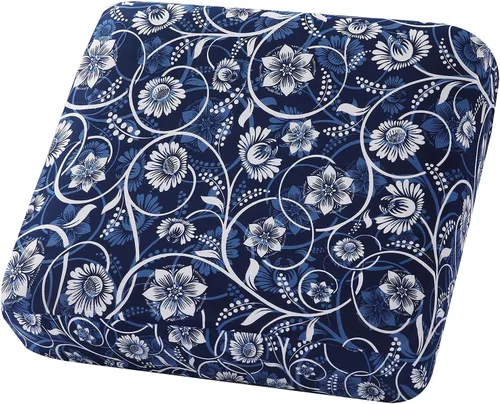 hyha Fundas de cojín para sofá estampadas, fundas florales lavables para cojines de sofá, fundas de cojín de exterior con patrón elástico para Azul