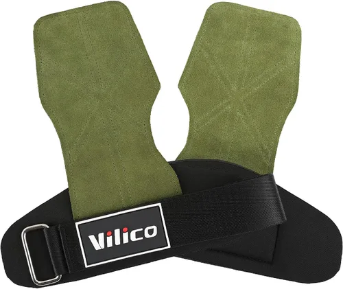 Miniatura 11 de Guantes de cuero para levantamiento de pesas, correas de muñeca para levantamiento de pesas, correas de levantamiento de pesas ajustables, agarre
