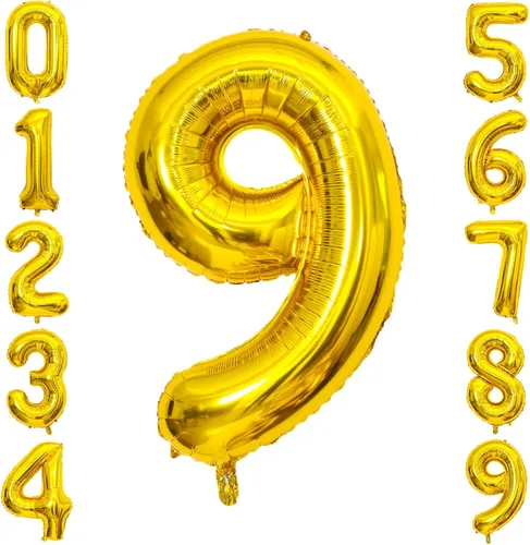 Miniatura 119 de SINBEE Globo dorado del número 10, papel de aluminio Mylar de 40 pulgadas, decoración de fiesta reutilizable para cumpleaños, aniversario, Oro