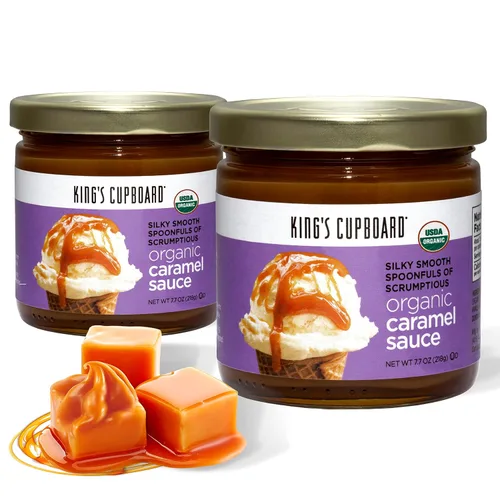 Miniatura 9 de King's Cupboard Salsa de caramelo orgánica: la salsa perfecta para helado, salsa de frutas, cobertura de postres, llovizna de caramelo para café