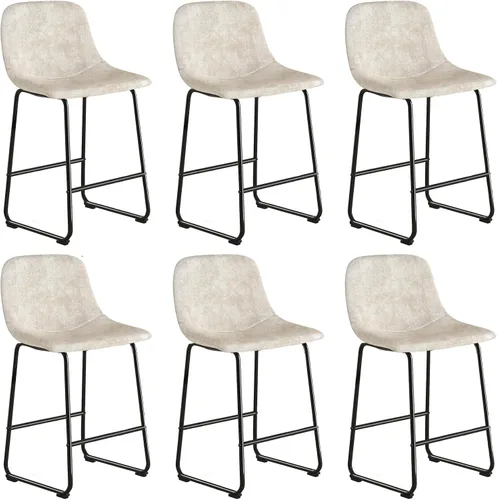 Miniatura 13 de TAVR Furniture Leathaire - Juego de 2 taburetes de tela con altura de mostrador, sillas de isla sin brazos, con capacidad para hasta 500 libras