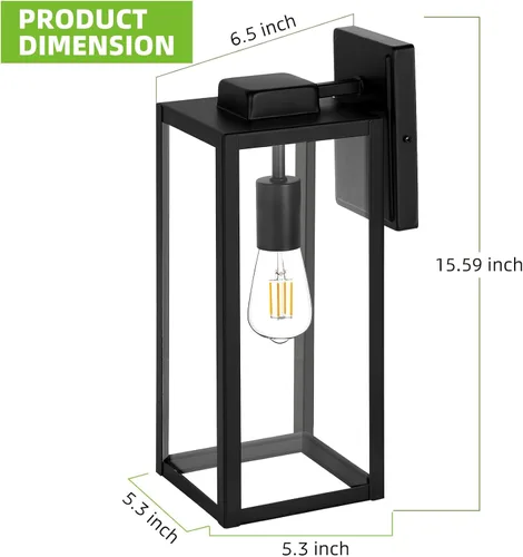 Miniatura 5 de hykolity Luces de pared para exteriores de gran tamaño, linterna de pared exterior de 16 pulgadas, aplique de pared exterior impermeable