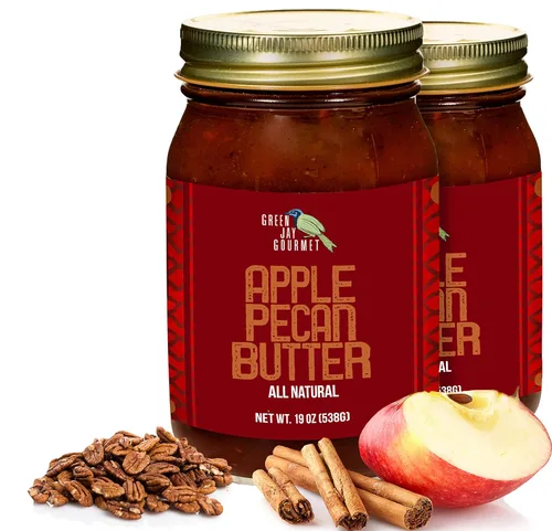 Miniatura 20 de Green Jay Gourmet Mantequilla de manzana, totalmente natural, sin gluten, para untar de manzana con manzanas, canela y especias, mantequilla