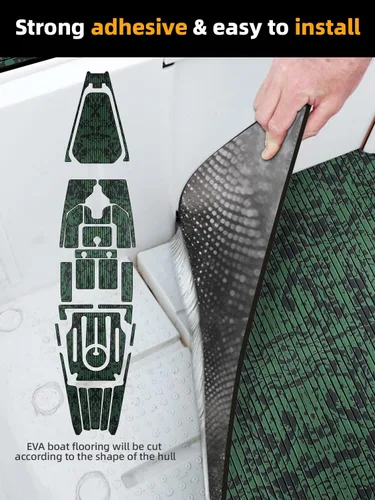 Miniatura 3 de FOCEAN Pisos para lancha de espuma de etilvinilacetato, cubierta de lancha, piso marino camuflado, autoadhesivo, alfombrillas marinas para lanchas