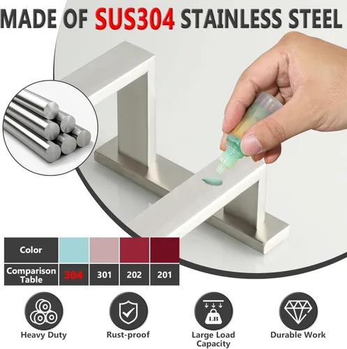 Miniatura 3 de Alise Barras de Toallas Dobles de 16 Pulgadas para Montar en Pared de Baño, Toallero de Doble Barra para Lavabo de Baño, Barra de Toallas de Acero