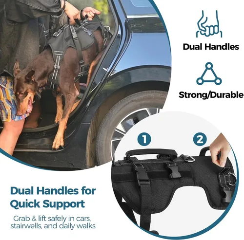 Miniatura 2 de BINGPET Arnés de elevación para perros, cabestrillo de cuerpo completo para perros grandes y medianos con soporte para patas traseras, arnés