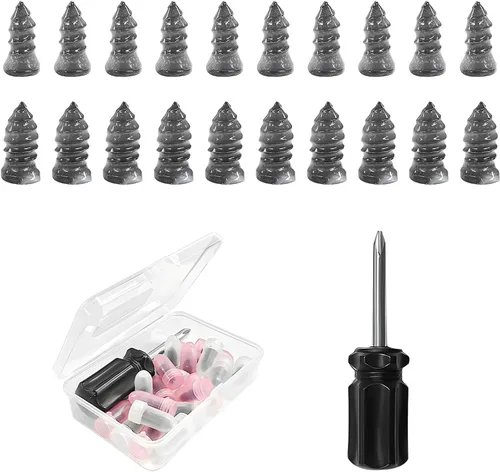 Kit de 21 clavos de reparación de neumáticos, tornillos de perforación de neumáticos de autoservicio, herramienta rápida con destornillador, clavos