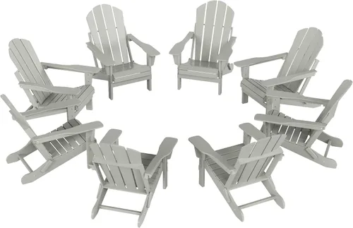 Miniatura 56 de HDPE Laguna Silla Adirondack plegable de polietileno (juego de 2), teca