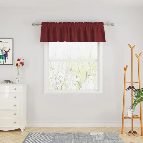 Miniatura 12 de UPOPO Cortinas de Niveles Beige Sobre Fregadero con Textura de Lino para Ventana de Cocina de 16 Pulgadas de Largo Caravana Privacidad Pequeñas
