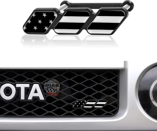 Miniatura 6 de Paquete de 1 Emblema de Insignia de Parrilla Tricolor Decoración, Accesorios de Malla Frontal de Automóvil, Compatible con Toyota 4Runner Tacoma