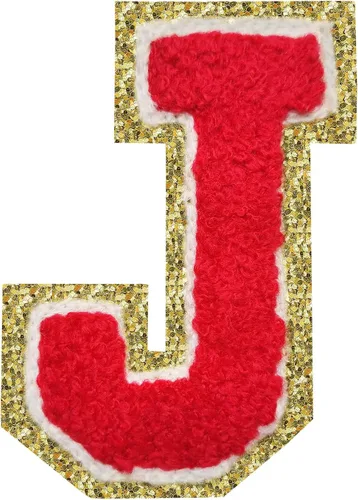 Miniatura 136 de Parches de letras termo-adhesivas de felpilla para chaquetas, parches de letras universitarias con brillantina para planchar en la letra azul A