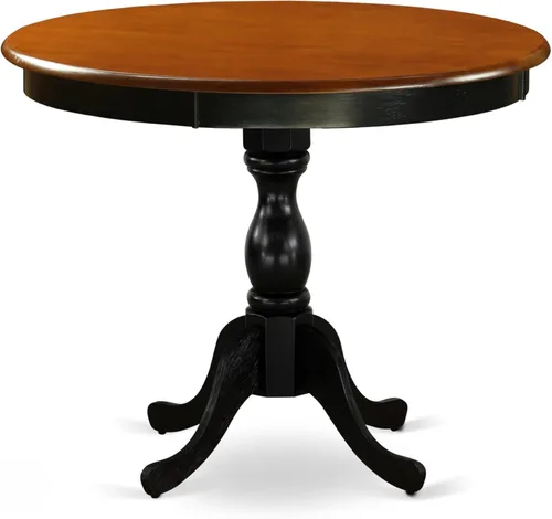 Miniatura 3 de East West Furniture AMNI3-BCH-C - Juego de comedor de 3 piezas para espacios pequeños que contiene una mesa de cocina redonda con pedestal y 2