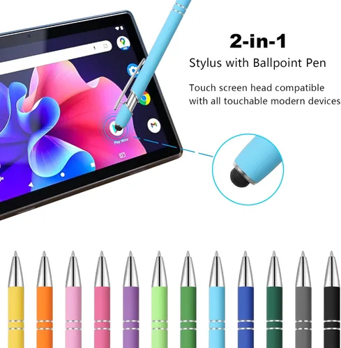 Miniatura 2 de Kingluu 24 unidades de bolígrafos personalizados con lápiz óptico, escritura suave, tinta negra, bolígrafos personalizados con su nombre, logotipo
