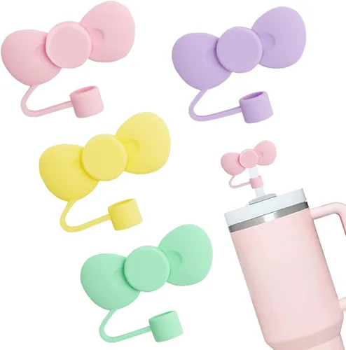 Miniatura 13 de 6 fundas de popote compatibles con vasos Stanley de 40/30 onzas, reutilizables y bonitos protectores de tapas de silicona para popotes Stanleys