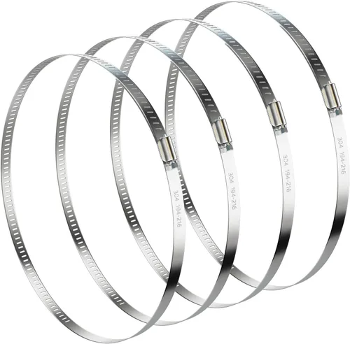 Miniatura 12 de NEBURORA Abrazadera de manguera de 3 pulgadas ajustable de acero inoxidable 304, paquete de 4 abrazaderas de engranaje helicoidal de 2.4 a 3.2