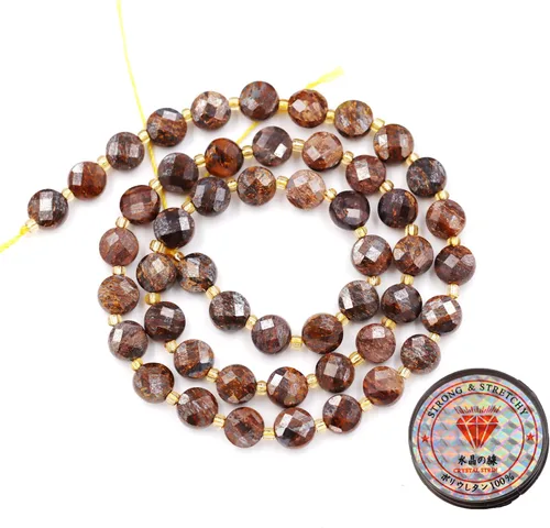 Miniatura 98 de Cuentas de piedras preciosas para la fabricación de joyas, cuentas de monedas facetadas de piedra natural piedra de sangre africana de 0.236 in