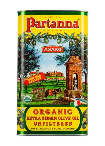Partanna Aceite de oliva extra virgen orgánico sin filtrar - Aceite Castelvetrano orgánico prémium cosechado en Sicilia - Puro y auténtico italiano