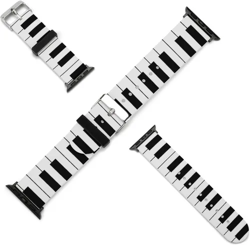 Miniatura 8 de Correas de reloj de silicona musicales con piano musical, compatibles con Apple Watch, correa de reloj de liberación rápida para iWatch Series 8, 7