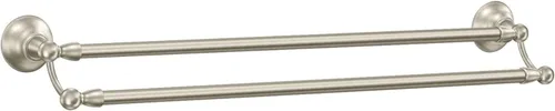 Miniatura 5 de Moen Colección Sage, Barra Doble de Toallas de Baño de 24 Pulgadas, Níquel Cepillado Resistente a las Manchas, DN6822BN, Colgador de Baño de Pared