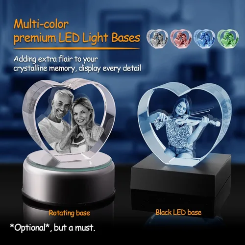 Miniatura 5 de Foto de cristal 3D, regalo personalizado de Navidad, regalos personalizados para papá y mamá, él, ella, esposa y marido. Regalos de imagen