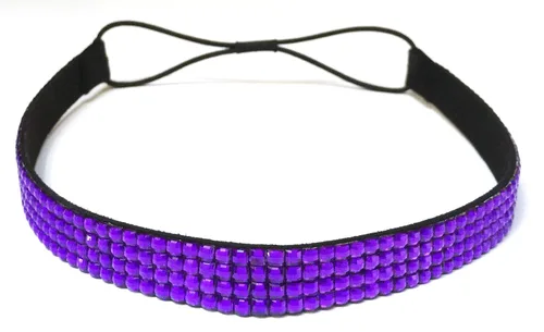 Miniatura 13 de WigsPedia Diadema elástica de cristal con diamantes de imitación, 4 filas, banda elástica para el cabello para mujer (verde bosque)