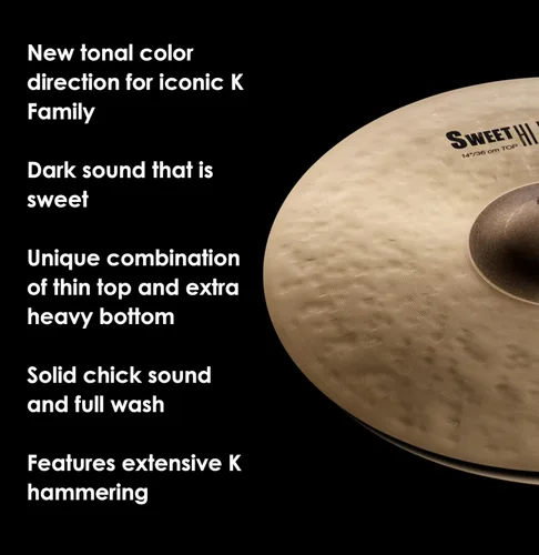Miniatura 4 de Zildjian K0720 14" K Sweet Hi-Hat Platillos