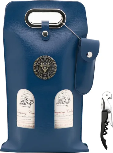 Miniatura 7 de Bolsa de cuero para vino, bolsas de regalo de vino de cuero con abridor de vino, bolsa de botella de cerveza champán para bodas, cumpleaños, viajes