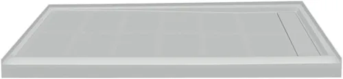 Transolid FL6034R-39 - Base de ducha rectangular lineal de 60 pulgadas de ancho x 34 pulgadas de largo, con drenaje a la derecha, color gris