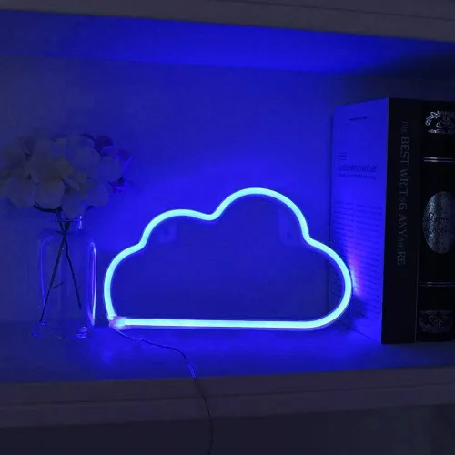 Miniatura 4 de YouOKLight Letrero de nube de neón, luz LED de nube, luces de noche, luces de neón alimentadas por batería o USB, para decoración de pared
