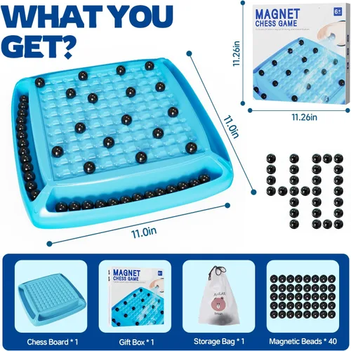 Miniatura 5 de Juego de imán, juegos magnéticos de ajedrez, juegos de mesa para niños de 6 a 8 a 12 años, juegos de ajedrez magnéticos, juegos de mesa familiares