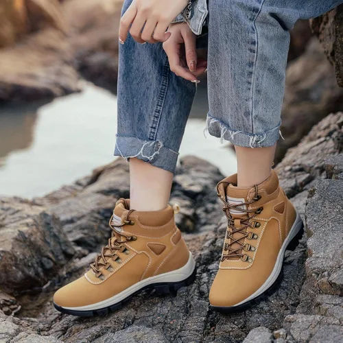 Miniatura 7 de Botas impermeables para el trabajo de senderismo para mujer, botas tácticas de senderismo para la nieve de invierno, botas de senderismo