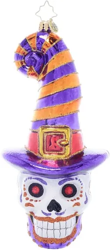 Miniatura 5 de Christopher Radko Adorno decorativo de cristal europeo hecho a mano para Halloween, árbol de Navidad, mujer bruja