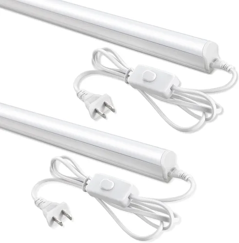 Miniatura 10 de Paquete de 6 lámparas LED T5 integradas de 4 pies, 6500 K, 20 W, 2300 lm (blanco superbrillante) LED enlazable, luz de tienda LED para techo