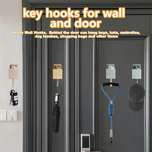 Miniatura 3 de 4 ganchos de toalla autoadhesivos para baños, ganchos de pared resistentes para colgar abrigos, toallas, bufandas, sombreros, batas, llaves, ganchos