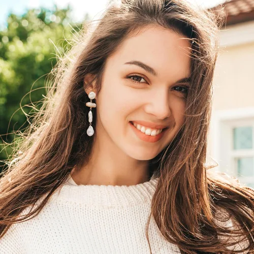 Miniatura 3 de Aretes de perlas para mujer, aretes colgantes de perlas para adolescentes y niñas, aretes de perlas, elegantes aretes de perlas, aretes colgantes