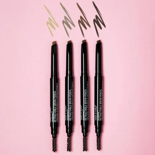 Miniatura 9 de wet n wild Lápiz definidor retráctil de cejas definitivo, color marrón ceniza, cepillo de cejas de doble cara, punta fina, formas, define, rellena