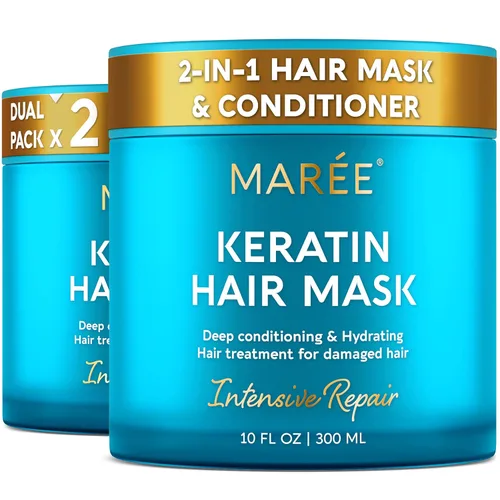 Miniatura 11 de MAREE Mascarilla Capilar de Acondicionador Profundo para Cabello Dañado – Tratamiento Capilar de Aceite de Argán y Biotina Jojoba – Mascarilla