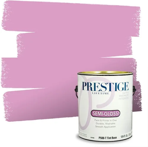Miniatura 75 de Prestige Paints E100-T-SW6591 Pintura exterior e imprimación en uno, 1 galón, plano, combinación comparable de Sherwin Williams Amaryllis, 1 galón