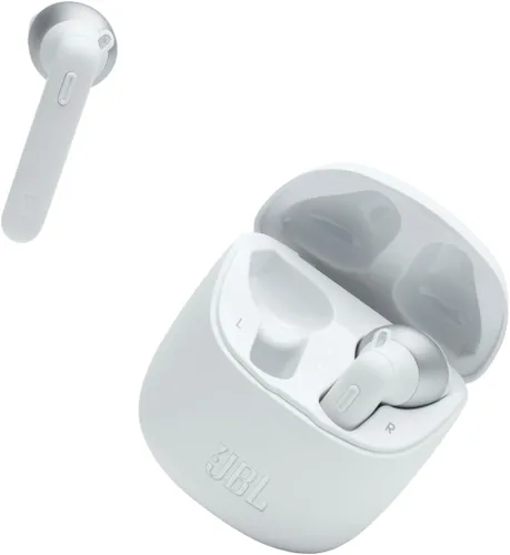 JBL Tune 225TWS True Wireless Earbud - Sonido de graves puro, Bluetooth, batería 25H, conexión dual, asistente de voz nativo (blanco)