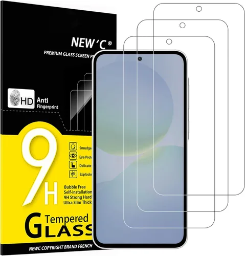 Miniatura 14 de NEW'C Paquete de 3 protectores de pantalla de vidrio templado diseñados para Samsung Galaxy A12, Galaxy A02s, resistente a los arañazos, sin
