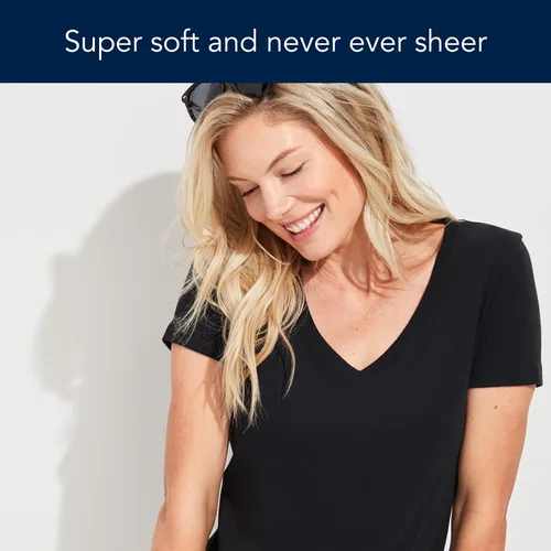 Miniatura 5 de vineyard vines Camiseta simple de manga corta con cuello en V para mujer