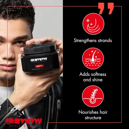Miniatura 3 de Gummy Gel profesional para el cabello para hombres y mujeres – Gel de peinado de fuerte sujeción para looks de espalda resbaladiza, rizos, trenzas