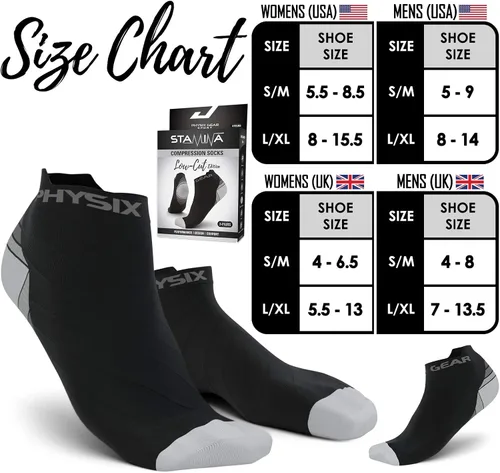 Miniatura 4 de Physix Gear - Calcetines deportivos de compresión para hombre y mujer, mejor para fascitis plantar y resistencia