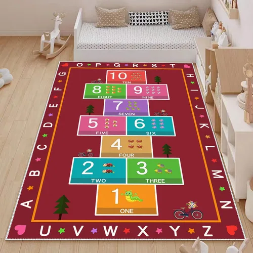 Miniatura 12 de Hopscotch - Alfombra de juego para niños, alfombra educativa del alfabeto ABC, tapete de juego para contar niños para sala de juegos, aula