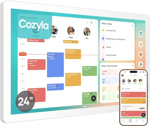 Miniatura 10 de Cozyla Mate Calendario Digital+ 2: Calendario de pared con pantalla táctil de 24 pulgadas, tabla de tareas personalizable, panel inteligente